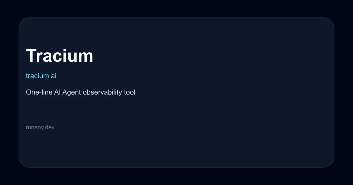 Tracium AI Agent observability dashboard