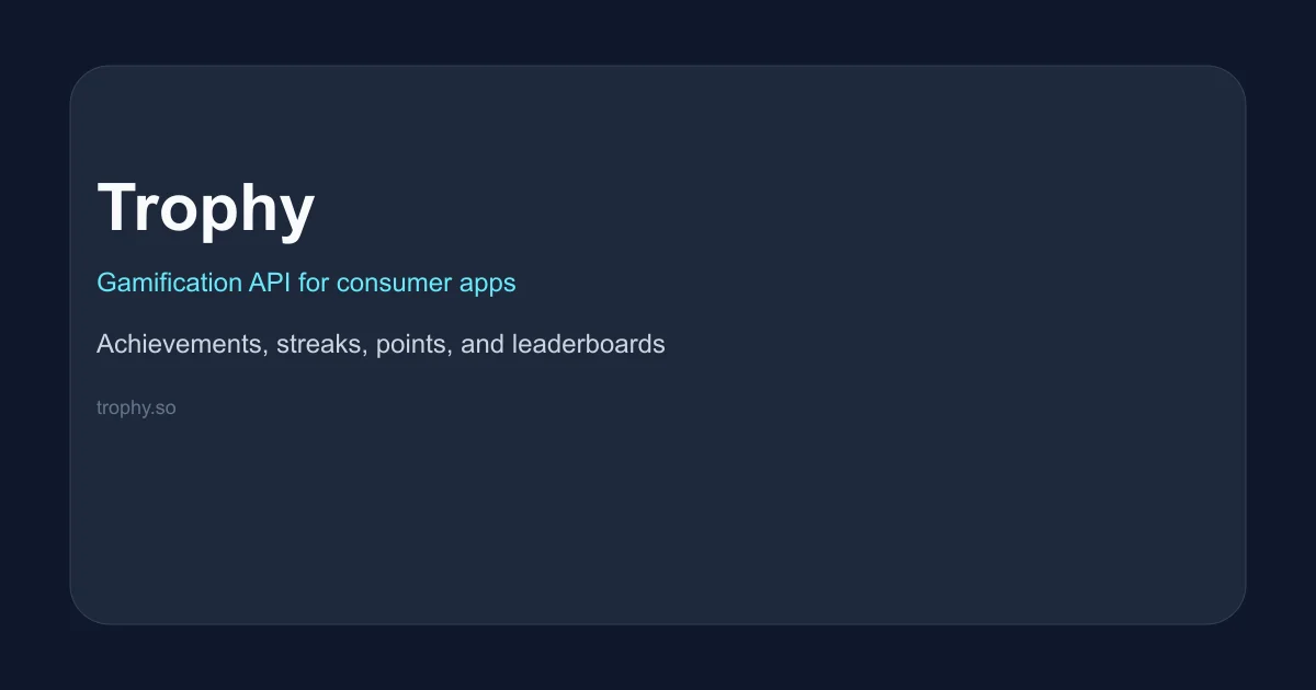 Trophy gamification API product thumbnail