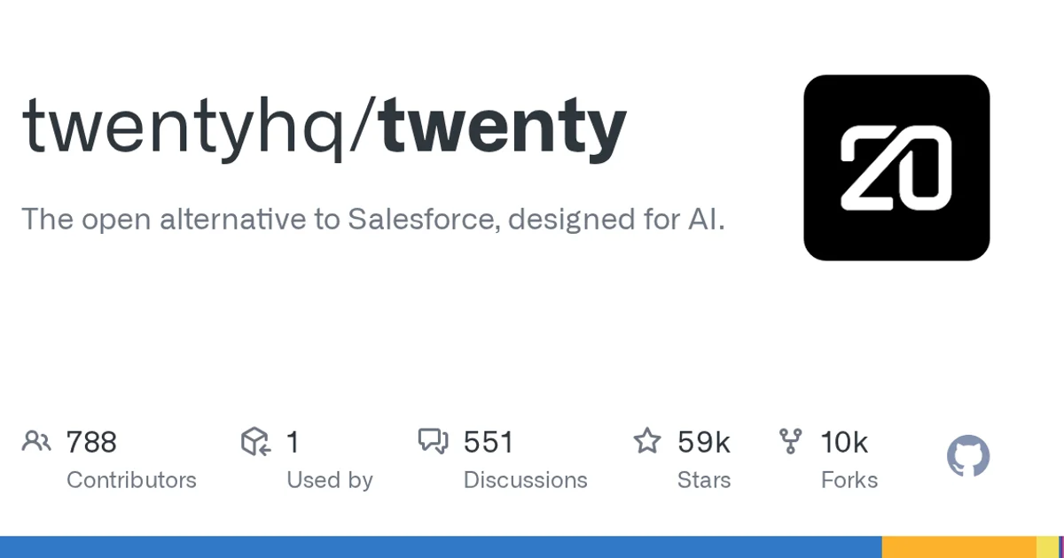 GitHub social preview card for twentyhq/twenty