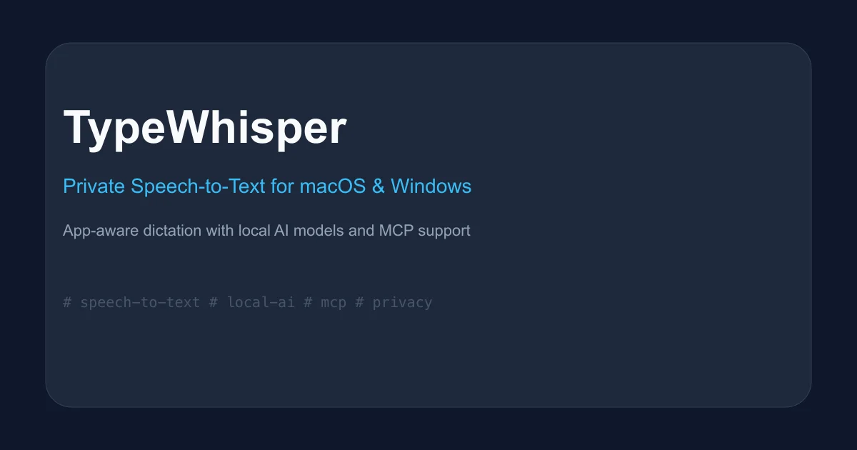 TypeWhisper product thumbnail
