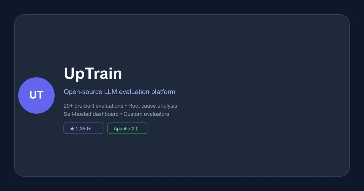 UpTrain LLM evaluation platform dashboard showing evaluation results