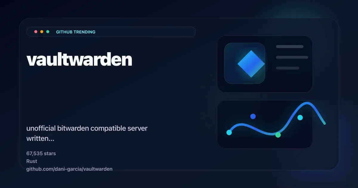 Vaultwarden Rust Bitwarden-compatible server thumbnail