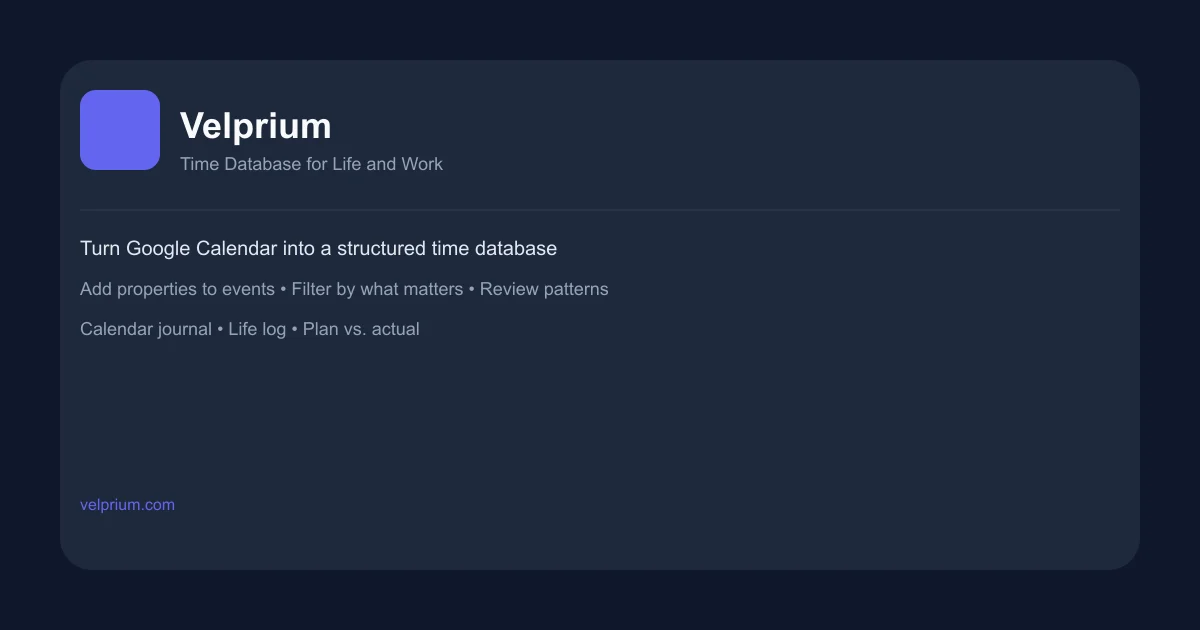 Velprium time database product thumbnail