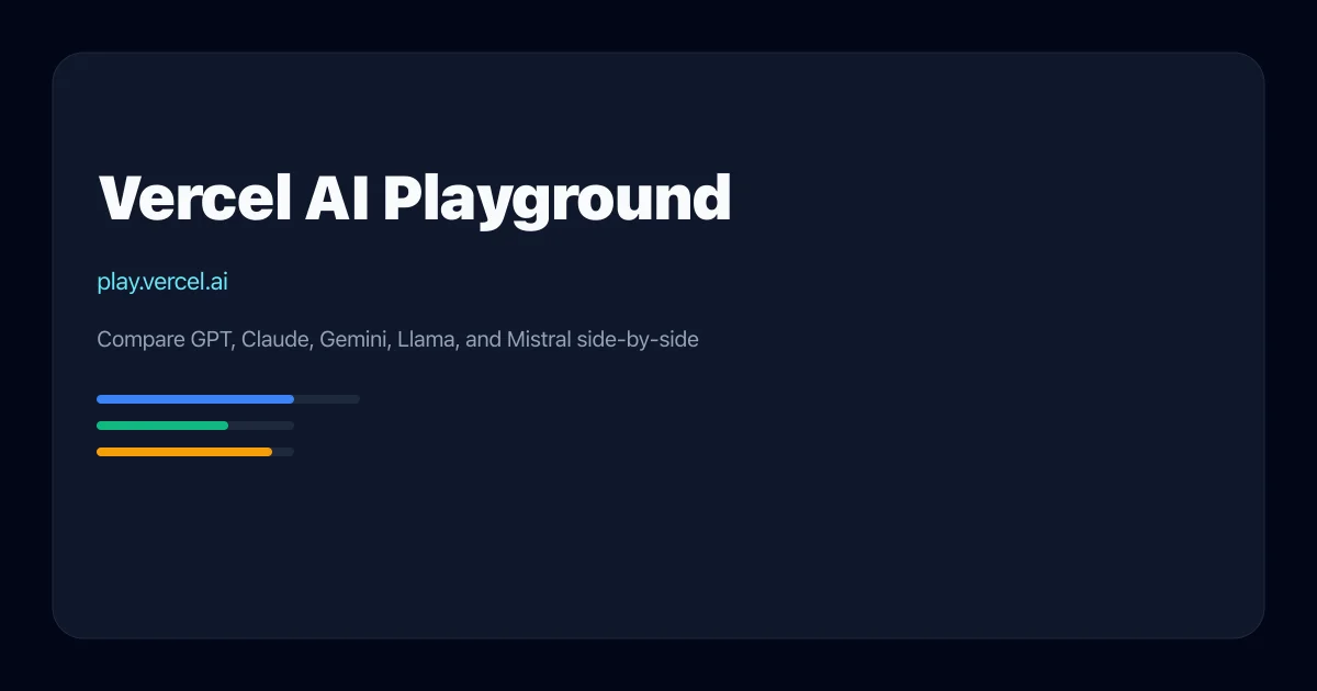 Vercel AI Playground interface showing multiple AI model chat tabs
