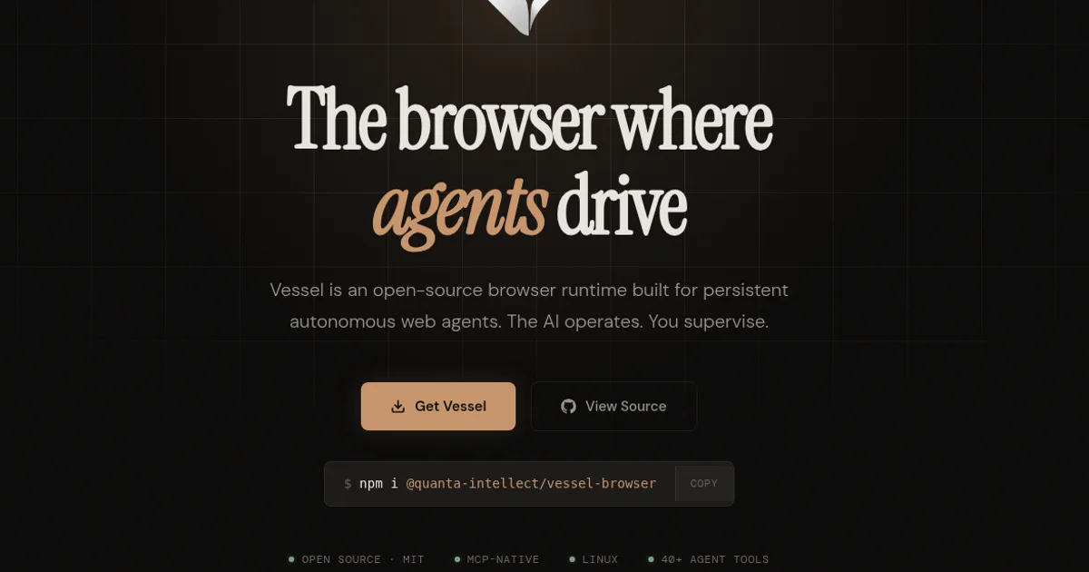 Vessel Browser – AI-native browser product thumbnail