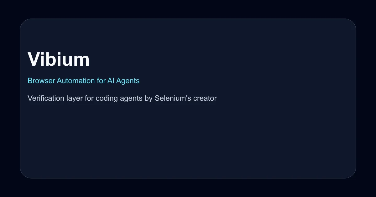 Vibium – Browser automation for AI agents