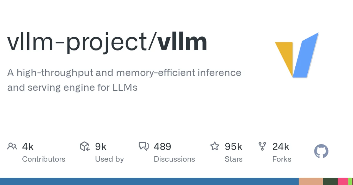 GitHub social preview card for vllm-project/vllm