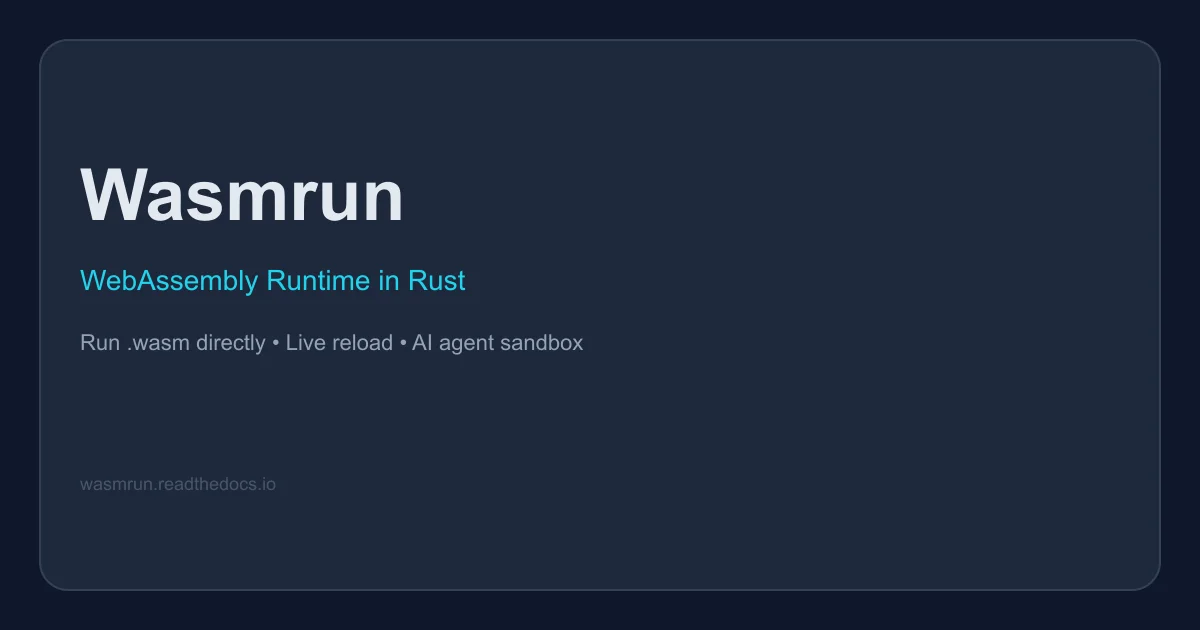 Wasmrun WebAssembly runtime banner