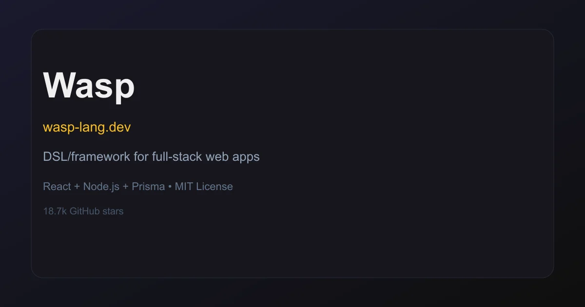 Wasp - Full-Stack Web Framework