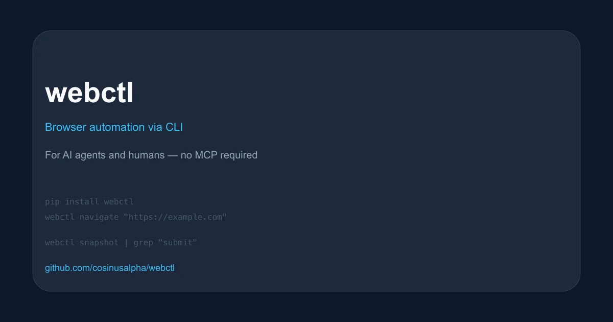 webctl browser automation CLI tool