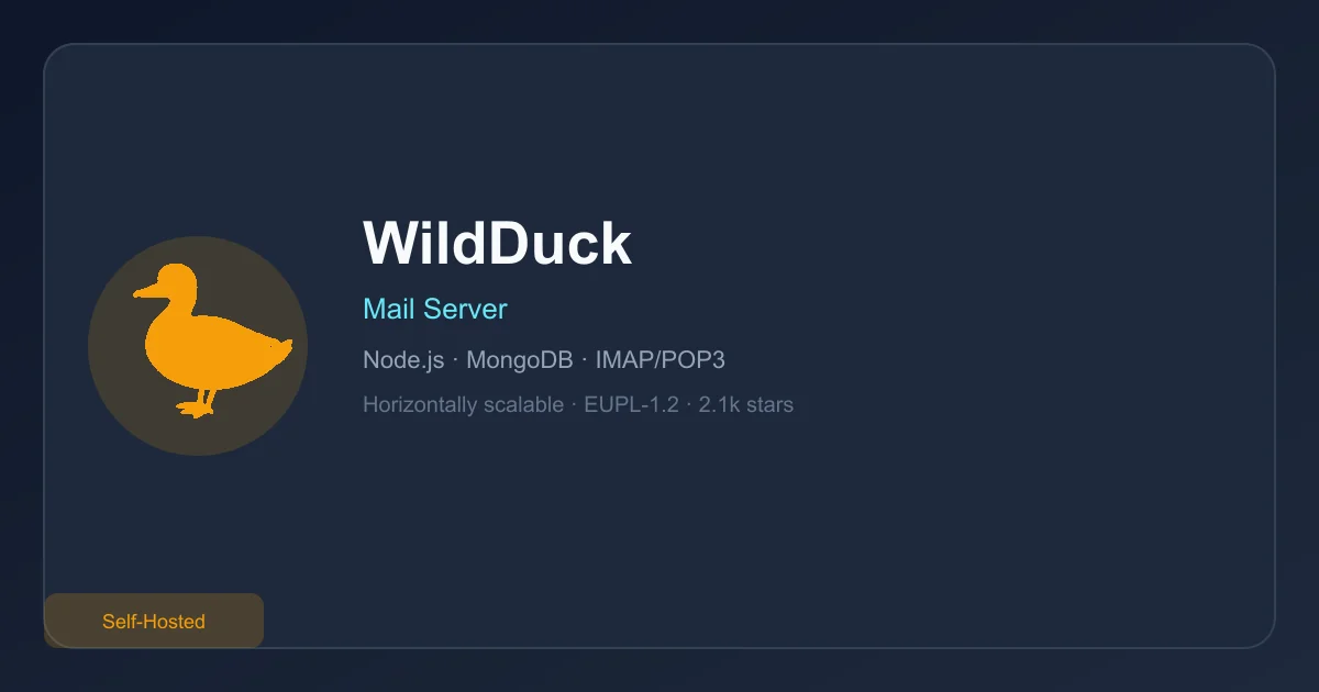 WildDuck Mail Server – scalable IMAP/POP3 server