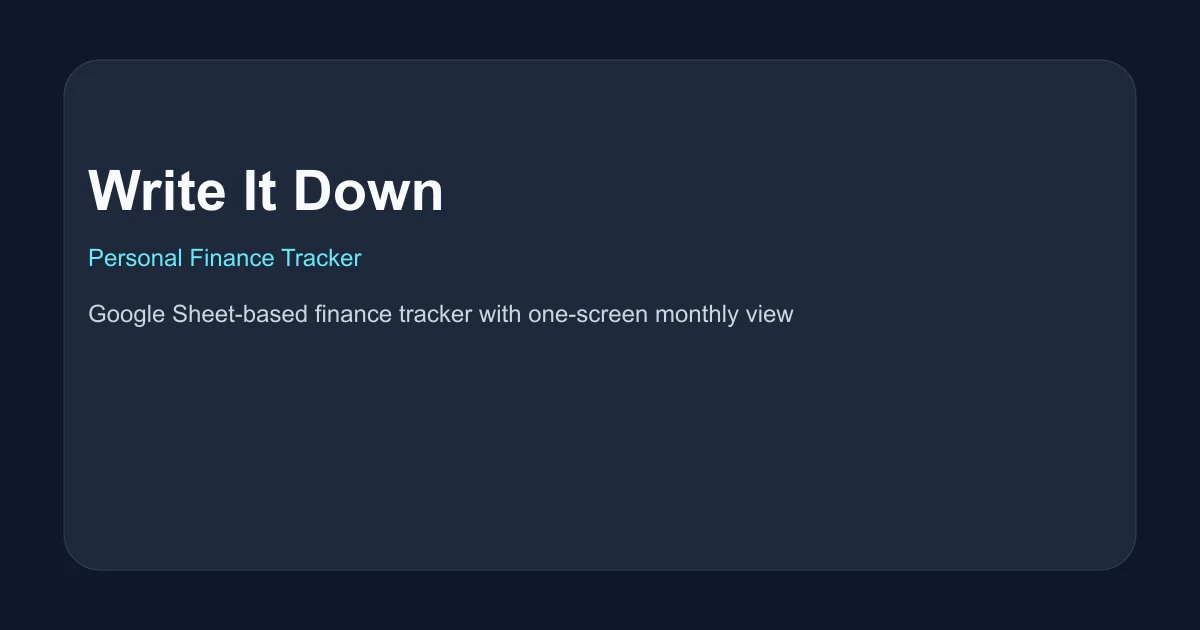 Write It Down - Personal Finance Tracker product thumbnail