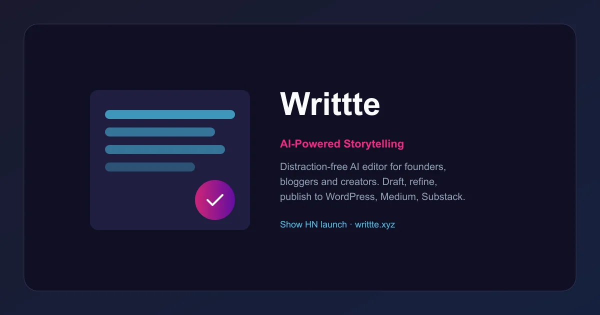 Writtte AI storytelling editor thumbnail