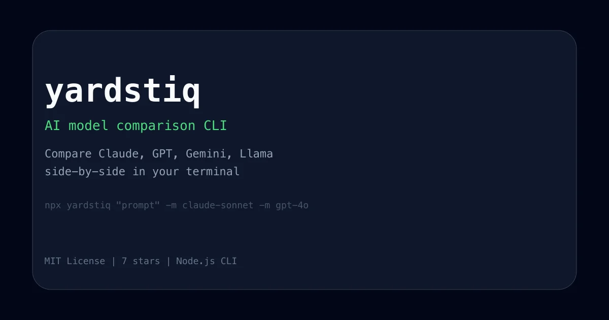 yardstiq - AI model comparison CLI in terminal