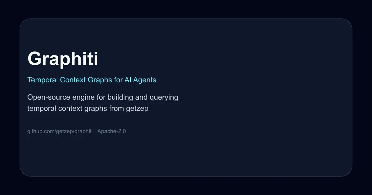 Graphiti – Temporal Context Graphs for AI Agents